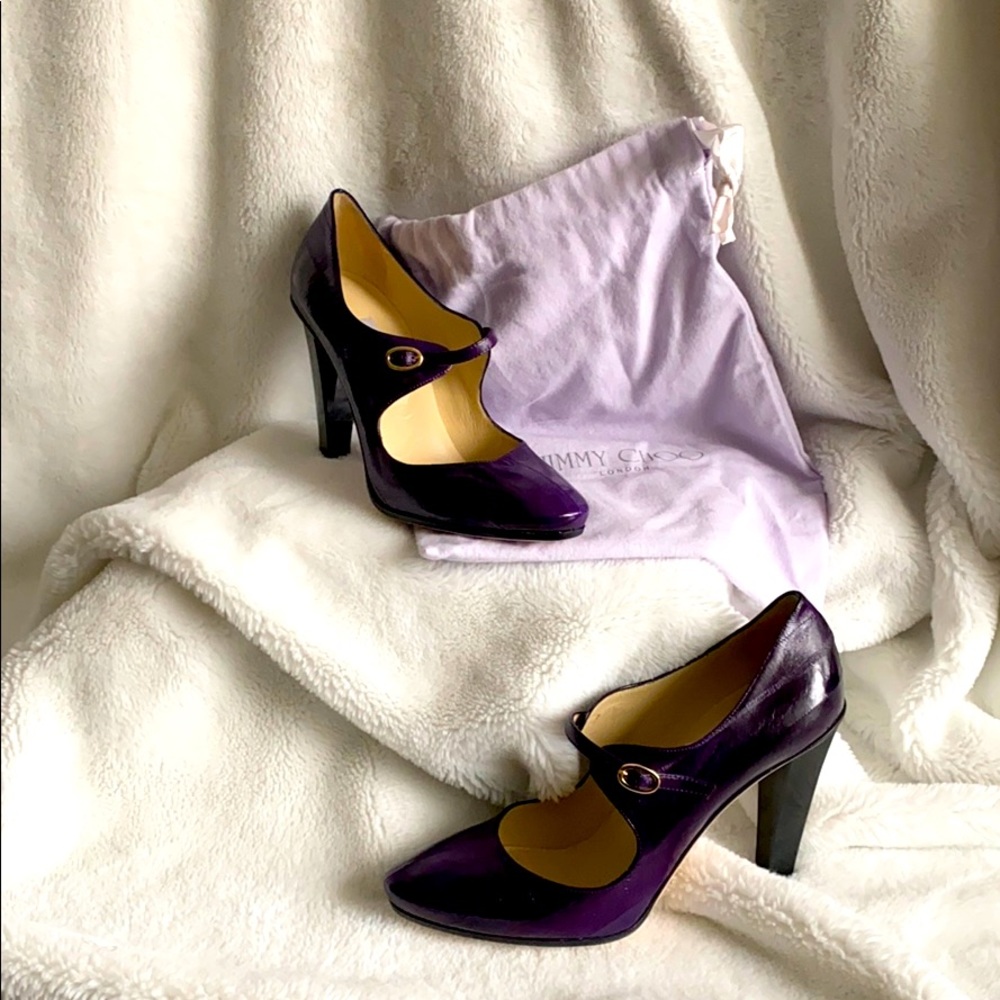 Jimmy Choo Eel Skin Mary Jane Heels